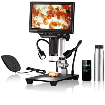 Imagen de Bresser Microscopio Digital de 2L con luz Regulable, WiFi, Pantalla LCD a Color 7 Pulgadas Alta definición, función grabación vídeo y Fotos 1080P