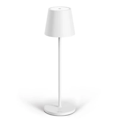 Imagen de Stilosa Classica 3 Lámpara de mesa LED recargable por USB larga duración con base redonda Luz regulable (dimmer) toque Casa y Restaurante Blanco