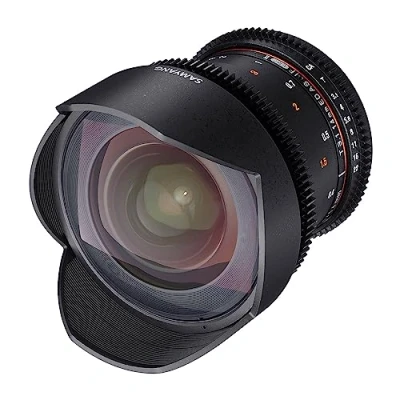 Imagen de Samyang F1312601101 Objetivo para vídeo VDSLR Canon EF (Distancia Focal Fija 14mm, Apertura T3.1 22 ED AS IF UMC II), Negro