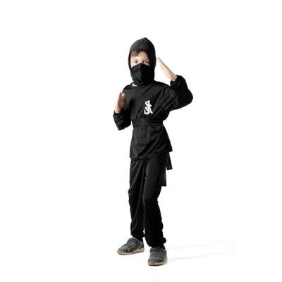Imagen de Fiori Paolo Disfraz de Ninja para niños Color Negro M (5 7 anni)