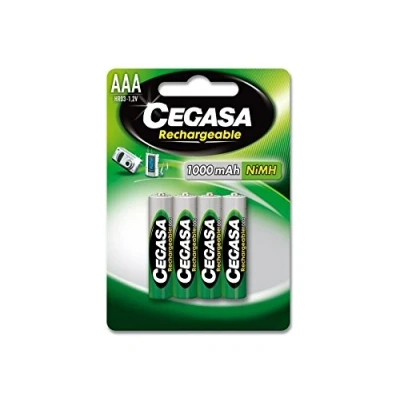 Imagen de Cegasa HR3 Pila Recargable HR03 1000 mAh 1 2V BL.4 UDS, Verde, Estandar