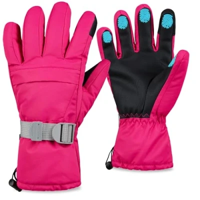 Imagen de CityComfort Guantes de Esquí para Mujer, Térmicos Impermeables Táctiles, Guante Invierno Forrado Cálido Snowboard Nieve Frio L/XL (Rosa)