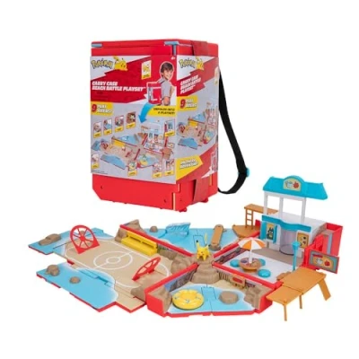Imagen de Jazwares Pokemon Juego de Mochila transformable portátil con características acción y Figura Batalla Pikachu 2 Pulgadas