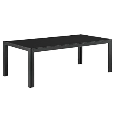 Imagen de Mesa de Centro Vidrio 100 x 50 35 cm jardín armazón Hierro diseño terraza Negro