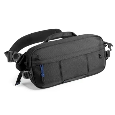 Imagen de tomtoc 5,5L Bolso Bandolera Sling Bag, de Hombro para Hombre, cruzado Viaje Compatible con iPad mini/Steam Deck OLED/Nintendo Switch OLED/DJI Osmo Mobile 6/Pocket 3, Impermeable, Negro
