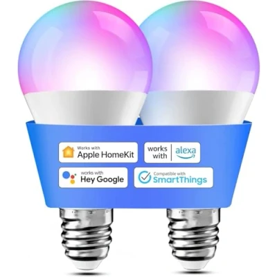 Imagen de meross Bombilla Inteligente WiFi Alexa LED Multicolor Regulable, Mando a Distancia, 9W, E27, RGBWW 2700 6500 K, Compatible con Apple HomeKit, y Google Home