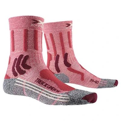 Imagen de X Socks Trek Linen Woman Calcetines De Senderismo Trekking Mujer Calcetines, Unisex adulto, Vintage Red Melange/Grey Melange, 41/42