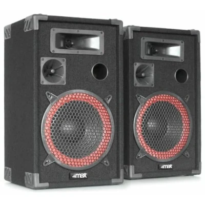 Imagen de Max XEN 3508, Juego de altavoces pasivos. Set 2 cajas acusticas para fiestas 500 vatios, pasivos 10 pulgadas, discotecas y DJ, megafonía 8 pulgadas negro