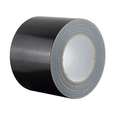 Imagen de GTSE Cinta americana negra de 100 mm x 50 m 48 Rollos tela resistente, ancha, adhesiva e impermeable Para reparar, fijar, agrupar, reforzar y sellar