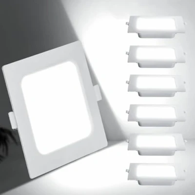 Imagen de Aigostar Downlight LED Empotrado, 9W Equivalente a 83W, 6500K Luz Blanca Fría, Blanco, LED, Ojo De Buey Ф110 120mm, Paquete 6