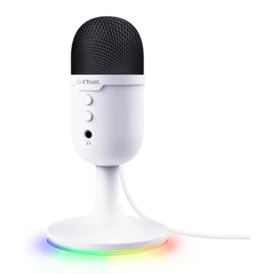 Imagen de Micrófono Trust GXT 234 Yunix, USB, 100 16000 Hz, Alámbrico,Iluminación RGB, Blanco