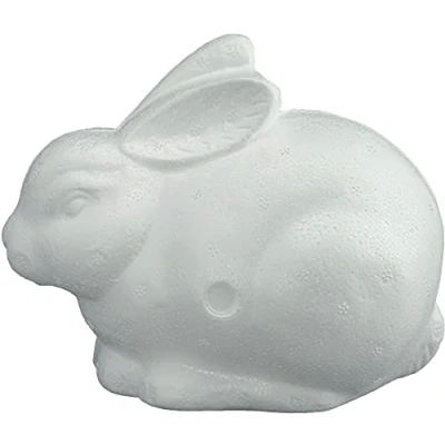 Imagen de MCE Commerce Conejo de poliestireno Sentado 70 x 100 105 mm, Blanco, 70x100x105 mm