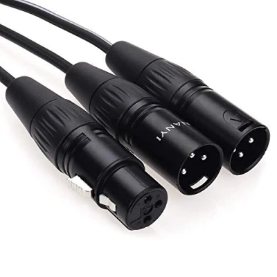 Imagen de NANYI XLR Cable de micrófono divisor a Cables conexión 3 pines macho doble hembra Y adaptador en DMX metros