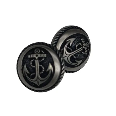 Imagen de BOTIBOTON 25 Botones Dorados y Plateados con Ancla Marinos 2 Tallas 15 23 mm Accesorio de Costura para americanas abrigos Fabricado Enviado desde España (Plata, mm)