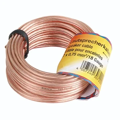 Imagen de Cable audio Hama 00205141, 2 x 0.75 mm², 10 m, Transparente