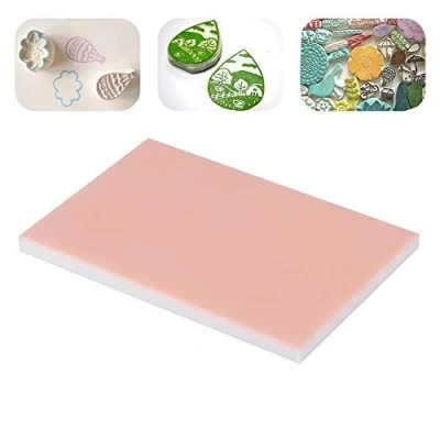 Imagen de bloques de talla sellos goma fácil suave para bricolaje que hacen pasatiempos manualidades principiantes y profesionales(Rosa blanco)