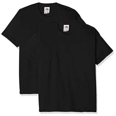 Imagen de Fruit of the Loom Kids Valueweight Short Sleeve T 2 Pack Camiseta, Negro (Black Black), 3 4 Years(Size:36) (Pack de 2) para Niños