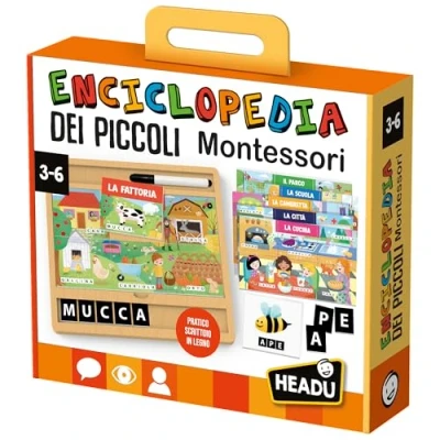 Imagen de Headu Enciclopedia De Los Pequeños Montessori Escribir Leer Y Conocer Las Palabras It57250 Juego Educativo para Niños 3 6 Años Made In Italy