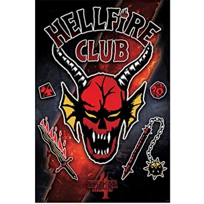 Imagen de Pyramid Póster Stranger Things 4 Hellfire Club Emblem Rift Poster 61x91cm