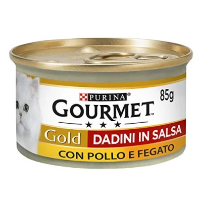 Imagen de Purina Gourmet Gold Tuercas de Salsa húmeda para Gato con Pollo y hígado, 24 latas 85 g