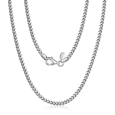 Imagen de Amberta Collar para Hombre en Plata de Ley 925 Cadena Franco 2.5 mm: 60 cm