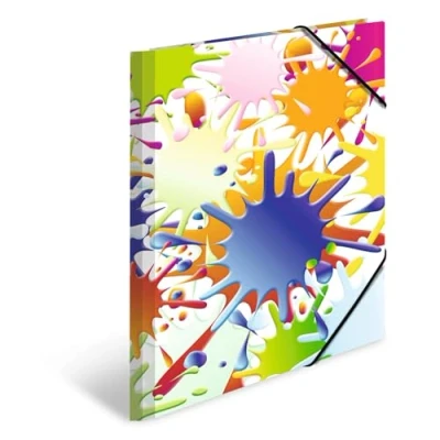 Imagen de HERMA 19278 carpeta portafolios A4 Impressions Colour Splats, de esquina infantil cartón con impresión interior y banda elástica, resistente, para niños niñas
