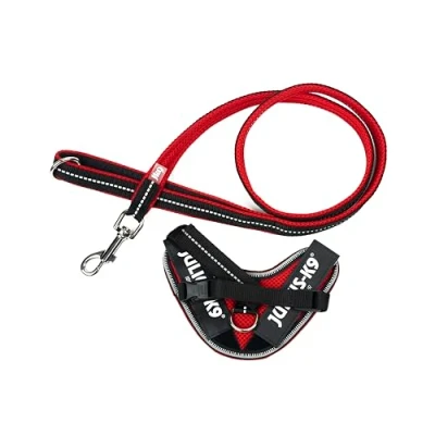 Imagen de IDC Powair Bundle Arnés Powair, tamaño: 3XS/Baby 1, Rojo + Correa 1,2 m, con asa y mosquetón pequeño, Color