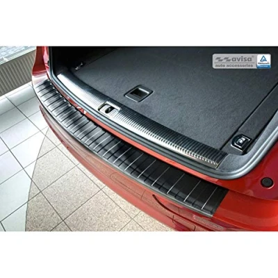Imagen de Protector del Parachoques Trasero Inoxidable Negro Compatible con Audi Q5 2008 2012 &amp; &#039;Ribs&#039;