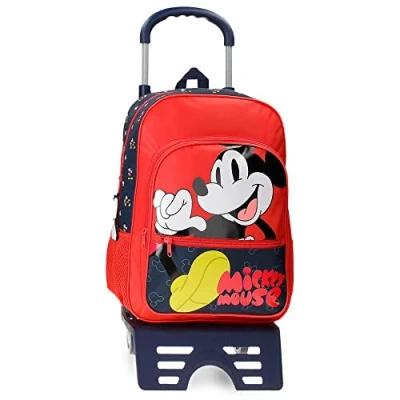 Imagen de Disney Mickey Mouse Fashion Mochila Escolar con Carro Multicolor 30x38x12 cms Microfibra 13,68L