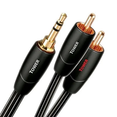Imagen de Cable RCA AudioQuest Tower, 2x RCA, 1x Jack 3.5 mm, Para audio y vídeo, 1.5 m, Polietileno, Negro