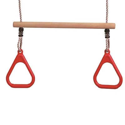 Imagen de Trapecio de Madera Dura con Anillos Gimnasia y Cuerda