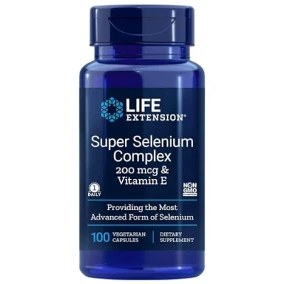 Imagen de Life Extension, Selenium Complex &amp; Vitamin E (Complejo de Selenio), 100 Cápsulas veganas, Probado en Laboratorio, Sin Gluten, Vegetariano, Soja, No GMO