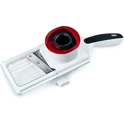 Imagen de Zyliss E900040 Easy Control Cortador de Verduras Mano, Plástico/Acero inoxidable, Blanco/Gris/Rojo, Rebanadora Mini Mandolina, Apto Para Lavavajillas