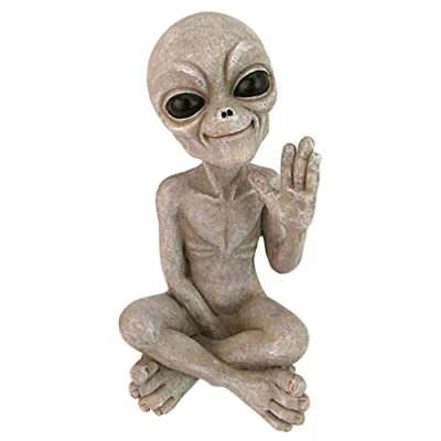 Imagen de Design Toscano Greetings Earthlings Estatua de alienígena OVNI, poliresina, Arena, Talla única