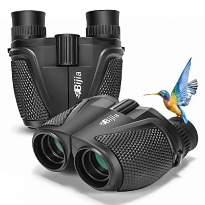Imagen de BIJIA Prismáticos luminosos HD 12 x 25, fáciles de enfocar, prisma BAK4, lente FMC, impermeable, para adultos, niños, viajes, senderismo, observación aves, caza, conciertos