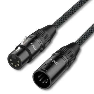Imagen de J&amp;D Cable DMX XLR de 5 Pines, DMX512 Pin Macho a Hembra 512 Turnaround para Luces Escenario, Azul, 6 m