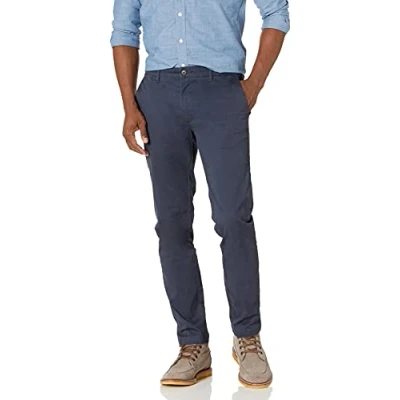 Imagen de Amazon Essentials Pantalón Chino Elástico, Cómodo, Lavado y de Ajuste Ceñido (Previamente Goodthreads) Hombre, Azul Marino, 34W / 34L