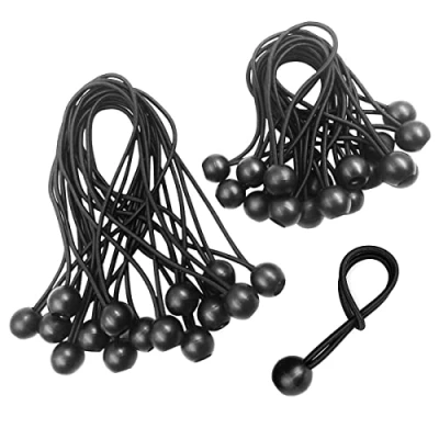 Imagen de Tensor de Goma,Tensores Elastico,30 Piezas Elastico Cuerda Elástica con Bola,Gomas Elásticas Bola,Tensores Elasticos,Tensores Bola Tensores Elásticos Negro