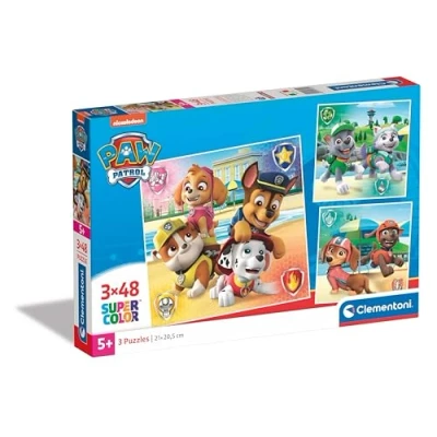 Imagen de Clementoni 25301 Supercolor Puzzle 3x48 Piezas, Patrulla Canina, 3 Puzzles Infantiles De 48 Piezas Cada Uno A Partir 5 Años