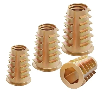 Imagen de Qrity 20 Piezas Inserto Roscado Hexagonal Aleación de Zinc Tuerca, M6 x 15mm uercas Hexagonales Atornillables Fijación, Tuerca Inserción Roscada