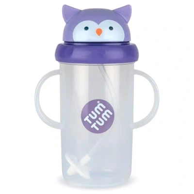 Imagen de TUM Tippy Up Taza con boquilla de flujo libre (sin válvula) para niños (El Lechuza Olivia 300ml)