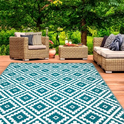 Imagen de IDMarket Bahamas Alfombra exterior (180 x 280 cm), color azul