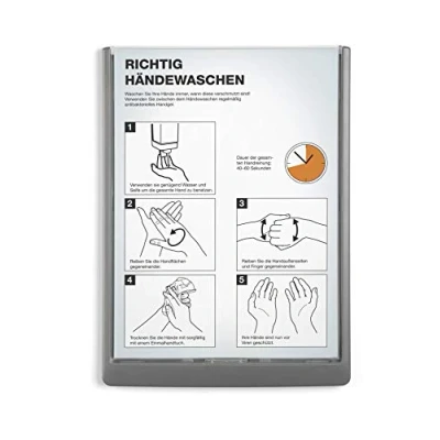 Imagen de Durable 486737 Identificador para puertas CLICK SIGN A4 vertical, 210 x 297 mm, pegar o atornillar, grafito, Gris