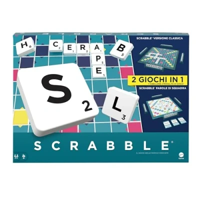 Imagen de Mattel Games Scrabble 2 en uno, versión italiana, HXW03