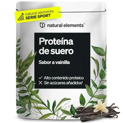 Imagen de proteína de suero en polvo vainilla 1 kg 24 g por porción para tu desarrollo muscular, alta dosificación probado laboratorio y producido Alemania