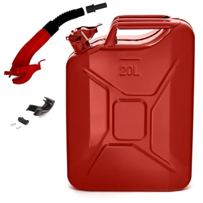 Imagen de BW© Bidón de combustible metal 20 litros con boquilla Rojo RAL 3000 Certificado TÜV y homologación UN Fabricado en Europa