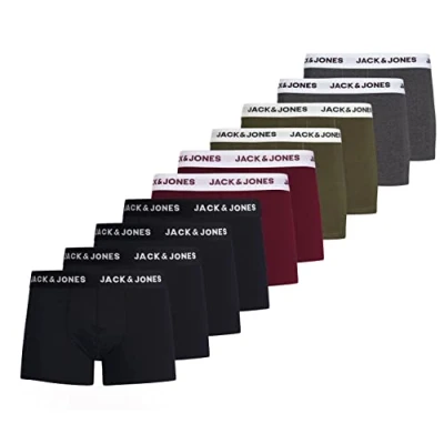 Imagen de JACK &amp; JONES Calzoncillos tipo bóxer, paquete de 10 unidades, color liso, XXL