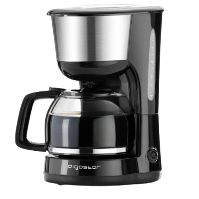 Imagen de Aigostar Chocolate 30HIKCafetera de goteo, 1000w Cafetera Filtro, con Filtro Reutilizable, Función Recalentar y Mantener Caliente. Sistema Antigoteo. 1,25l(10 Tazas), Libre BPA.