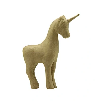 Imagen de Glorex Décopatch SA168O Un support en papier brun mâché 16x6x21 cm, Licorne