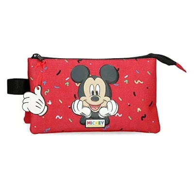 Imagen de Disney It&#039;s a Mickey thing Estuche tres compartimentos Rojo 22x12x5 cms Poliéster